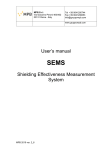 User`s manual Shielding Effectiveness Measurement