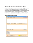 Chapter 14 – Developer Terminal User Manual