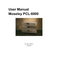 User Manual Moseley PCL-6000