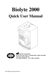 Biolyte 2000 Quick User Manual