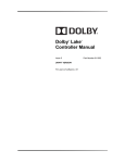 Dolby® Lake® Controller Manual