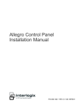 Allegro Control Panel Installation Manual