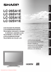 Sharp LC-26SA1E user manual Tv User Guide Manual Operating
