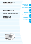 PLZ164WL PLZ334WL User`s Manual