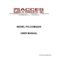 MODEL PCI-COM422/8 USER MANUAL