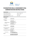 FOUNDATION SKILLS ASSESSMENT (FSA