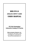 MSI-P414 USER MANUAL - Microcomputer Systems, Inc.