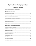 Rapid Software Testing Appendices Table of Contents