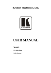 Kramer K-ABLE-A Manual