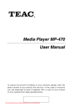 TEAC MP-470 User Guide Manual