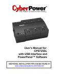 User`s Manual for: CPS725SL with USB Interface and