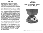 iSam User Manual - Match Mate Tennis Ball Machines