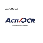 ActivOCR User`s Manual
