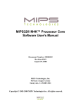 MIPS32® M4K™ Processor Core Software User`s Manual