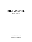 billmaster™ user`s manual