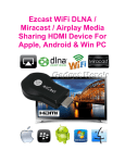 Ezcast WiFi DLNA / Miracast / Airplay Media Sharing HDMI