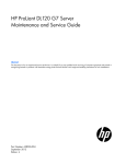 HP ProLiant DL120 G7 Server Maintenance and Service Guide