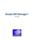 Simple Bill Manager™ - Concise Applications
