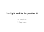 Properties of Sunlight – Part III