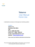 Telcare TM0001 Telserve Home Use User Manual ()