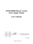 APWR104HR Filtered Avionics Power Supply Module User`s Manual