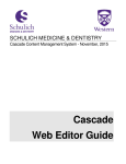 Cascade User Manual - Schulich School of Medicine & Dentistry