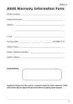 ASUS Warranty Information Form