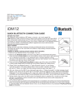 QUICK BLUETOOTH CONNECTION GUIDE