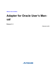 Adapter for Oracle User`s Man- ual