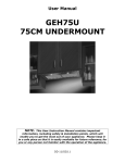 User Manual GEH75U 75CM UNDERMOUNT