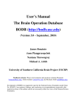 User`s Manual The Brain Operation Database BODB (http://bodb.usc