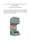 User`s Manual for the Automated Denture Furnace for Metal Ceramics