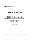 USER`S MANUAL SB200 Series Inverter