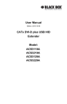 User Manual CATx DVI-D plus USB HID Extender Model