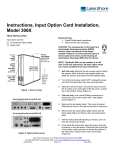 Model 306X Input Option Card Installation Instructions