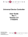 Universal Device Controller User Guide Rev 1 Version 3.0 7/19/2010