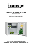 counter top fridge with lock