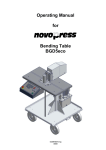 Operating Manual for Bending Table BGD5eco