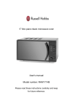 17 litre piano black microwave oven User`s manual Model number