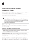 iPod touch Important Product Information Guide - Support