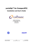 Serial Card for CompactPCI Installation and User`s Guide