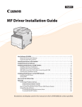 MF8300C/MF8000C Series MF Driver Installation Guide