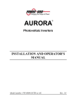 Aurora PVI-6000 User Manual - Solar Energy Products Australia