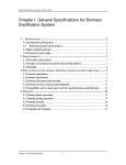Chapter I: General Specifications for Biomass Gasification System