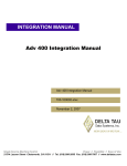 1^ INTEGRATION MANUAL ^2 Adv 400 Integration Manual