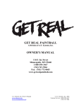 GET REAL PAINTBALL OWNER`S MANUAL