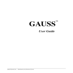 Gauss 11 User Manual