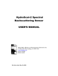 HydroScat-2 User`s Manual - Institute of Marine and Coastal Sciences