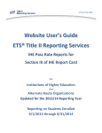 ETS Title II IHE User Guide