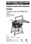 TS200C Compact Cast Iron Table Saw